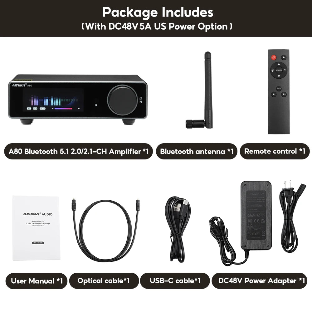 🧑‍💻 AIYIMA A80 Bluetooth Stereo Power Amplifier