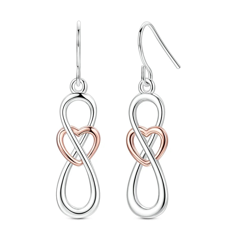 925 Silver Infinity Heart Earrings