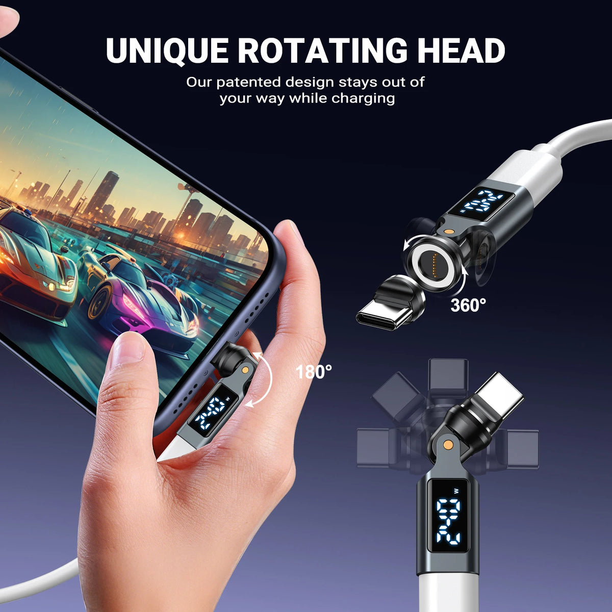 📟 AUFU Digital Display Magnetic USB-C Adapter