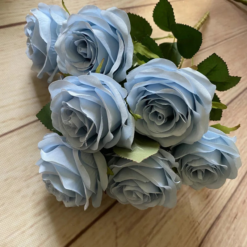 9-Head Artificial Rose Bouquet