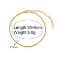 Gold Plated Rope Chain Anklet