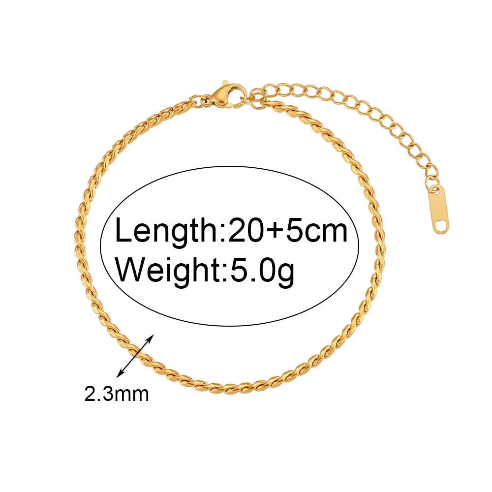 Gold Plated Rope Chain Anklet