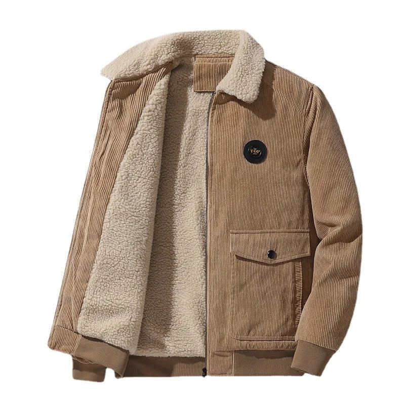 Men's Corduroy Fleece Short Parka