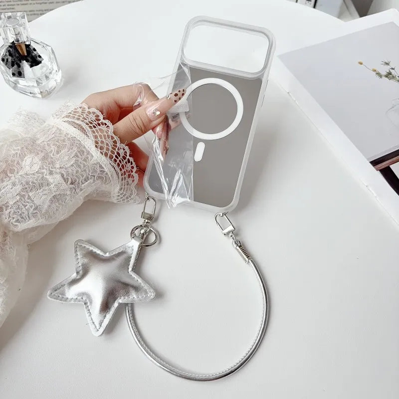 ⭐ Star PU Hand Strap Magnetic Case