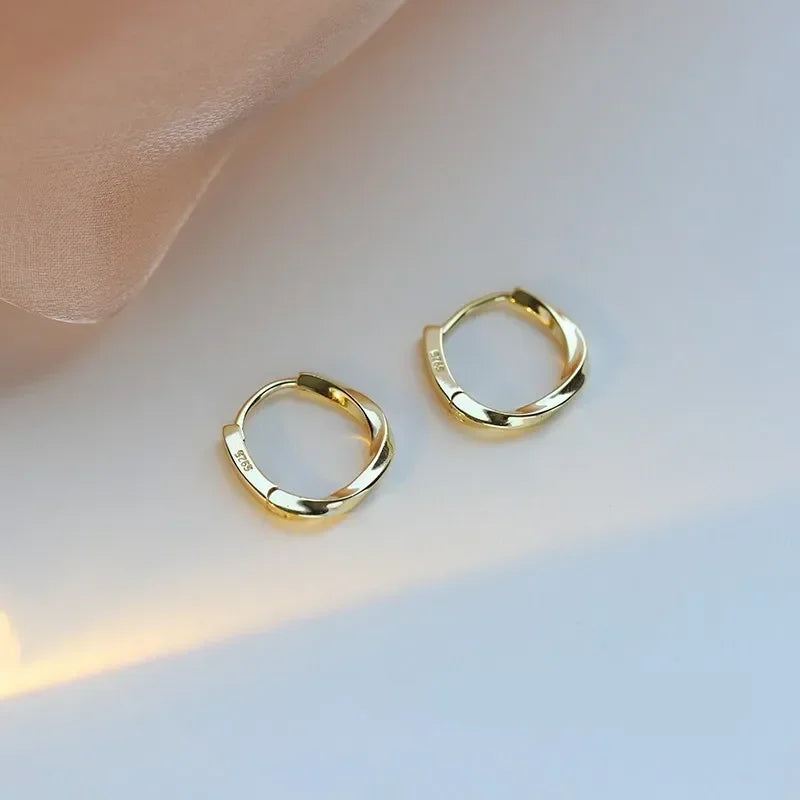 Gold Twisted Hoop Earrings