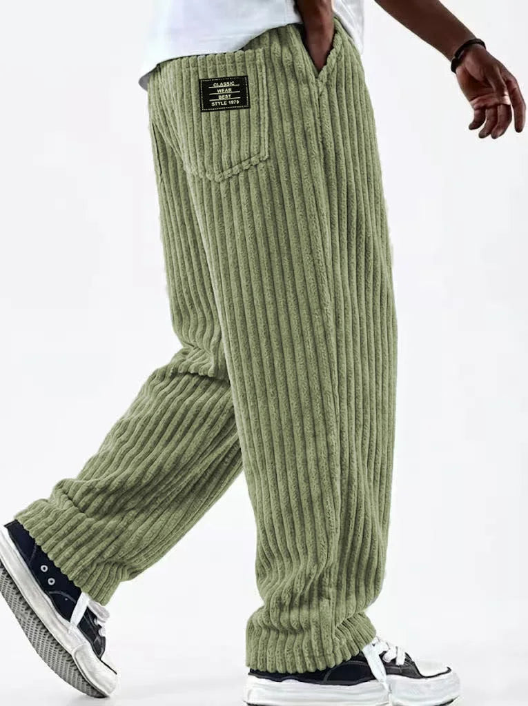 Men's Loose Corduroy Straight Pants