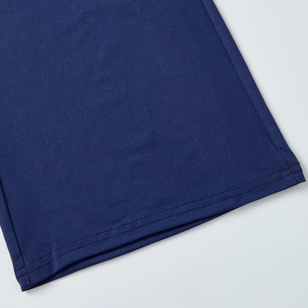 Striped Fold-Over Straight Sweatpants