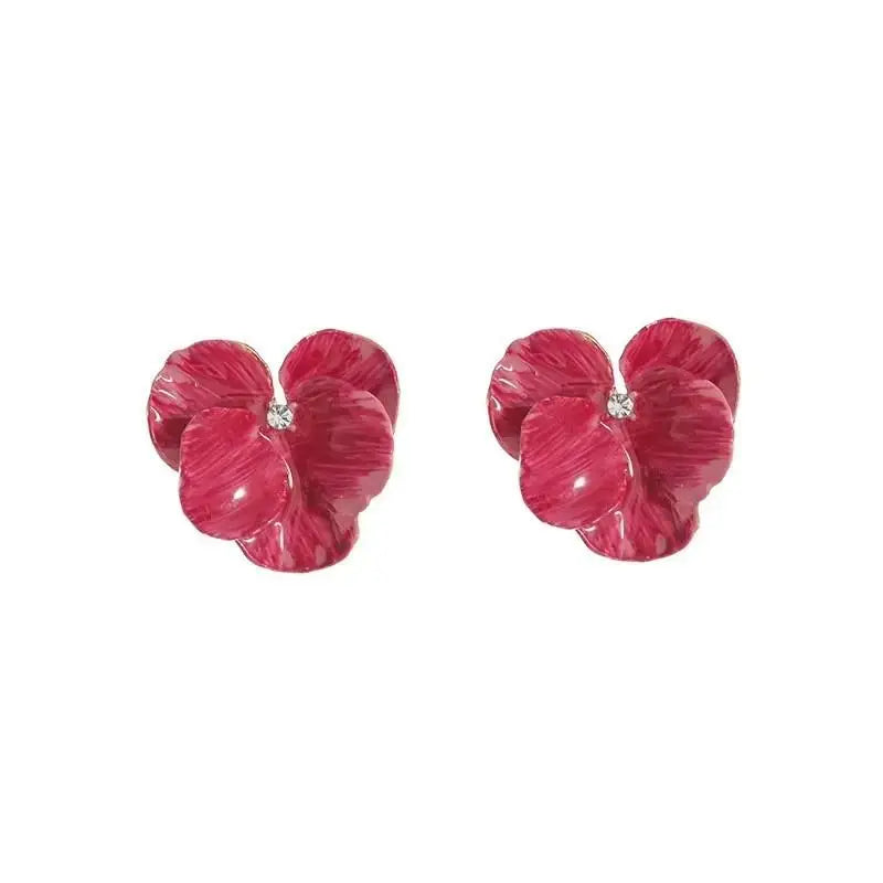 Colorful Enamel Big Flower Earrings
