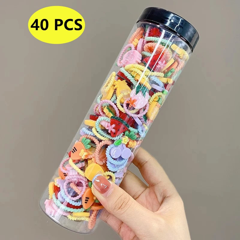Girls Flower Hair Ties Set