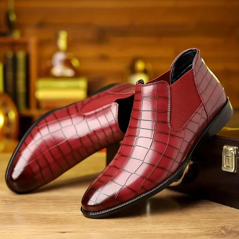 Men's Pointed-Toe Leather Boots
