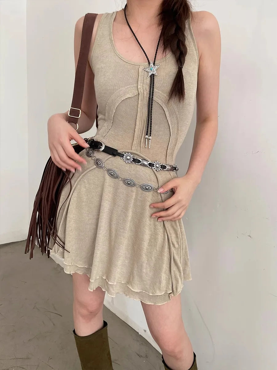 Vintage Denim Waist Chain Belt