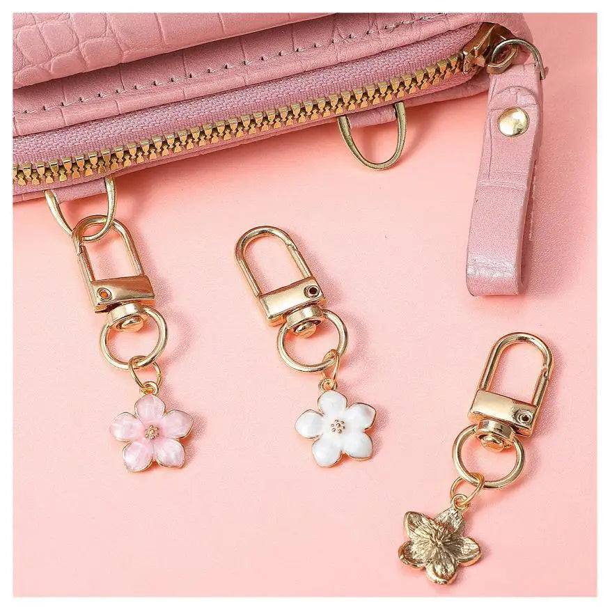 Enamel Cherry Blossom Keychain