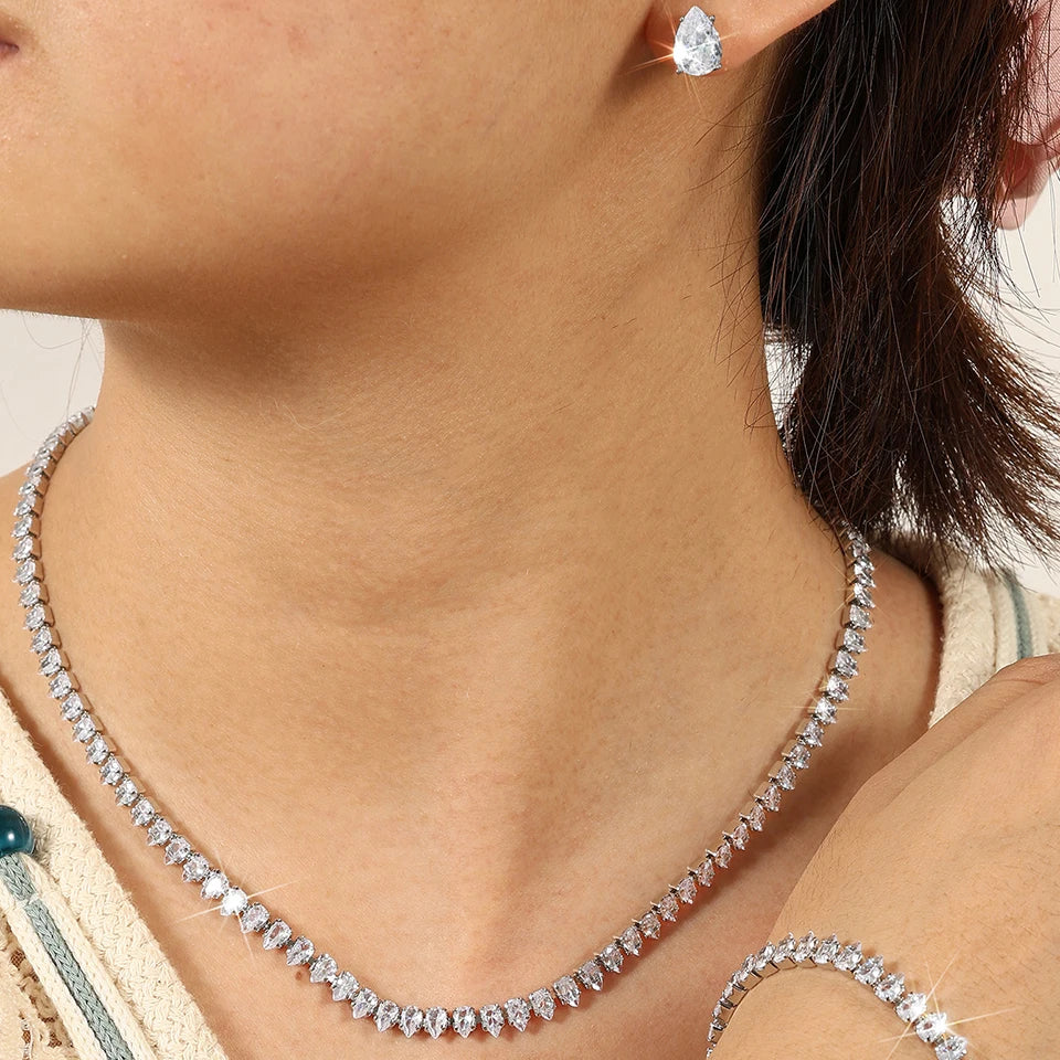 💎 ZAKOL Zircon Bridal Necklace Earrings Set