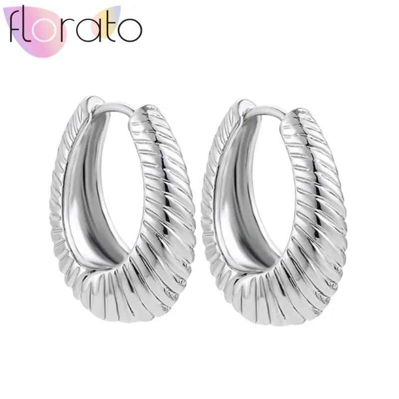 925 Silver Plain Circle Hoop Earrings