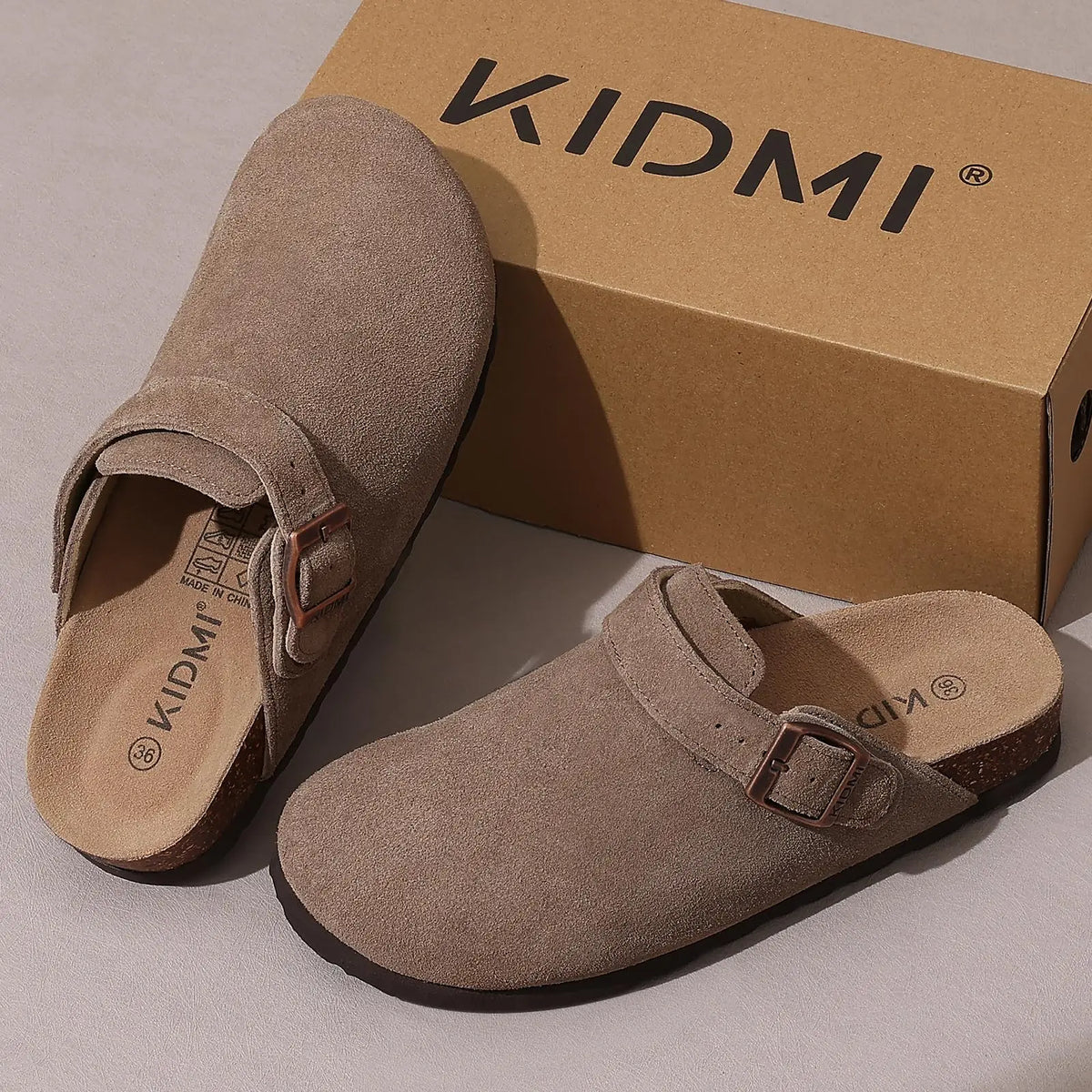 Women's Suede Buckle Clogs
