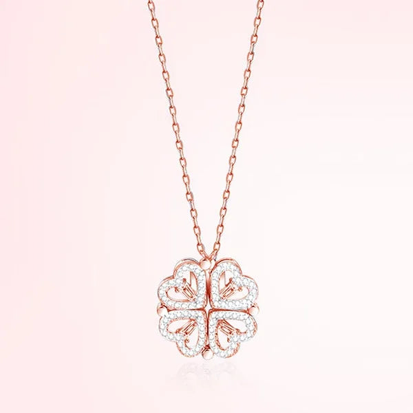 ❤️ Four Leaf Clover Heart Pendant Necklace