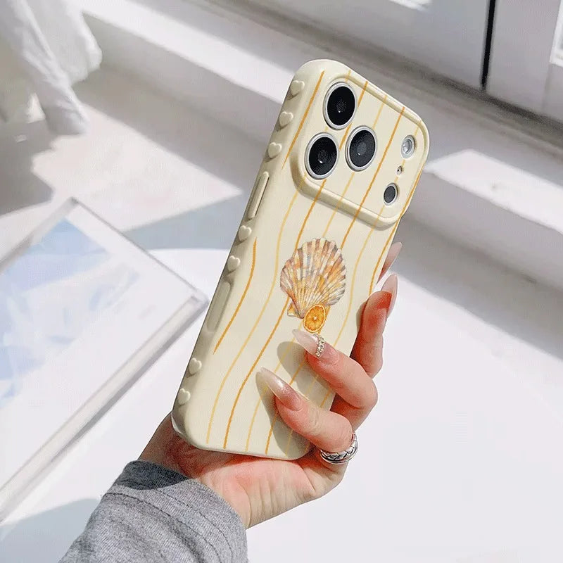 🍊 Watercolor Orange Scallop Phone Case
