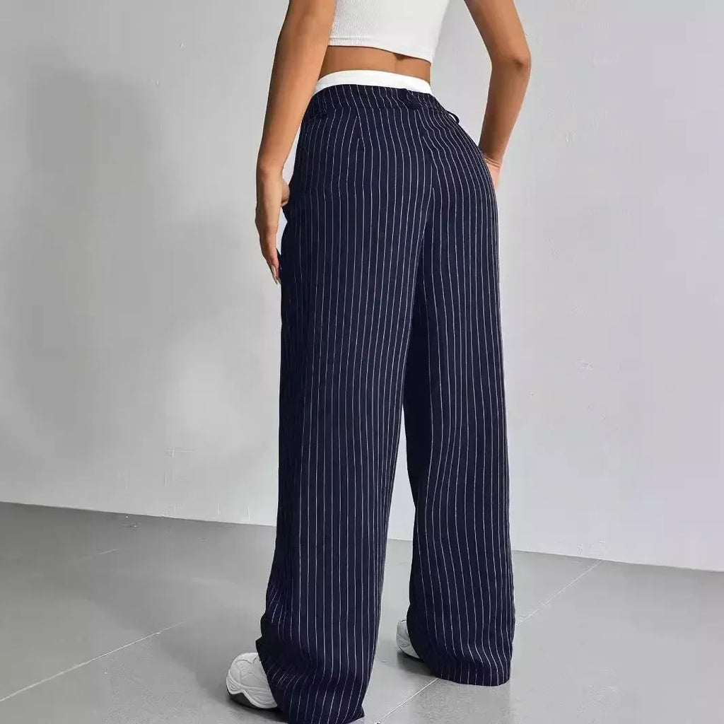 Striped High Waist Wide-Leg Pants