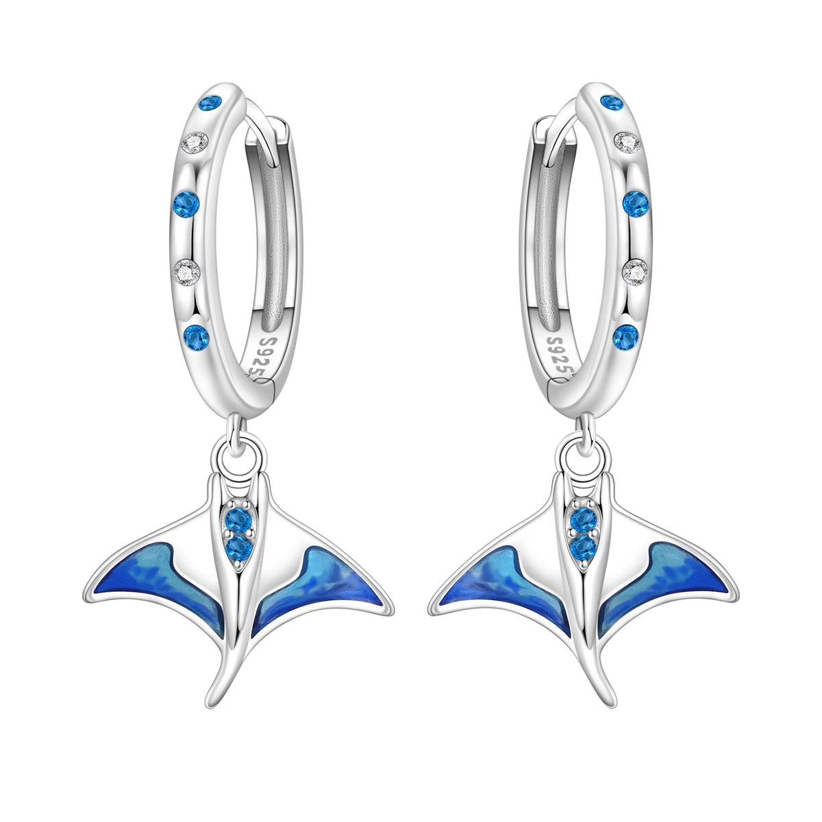 925 Silver Purple Hydrangea Earrings