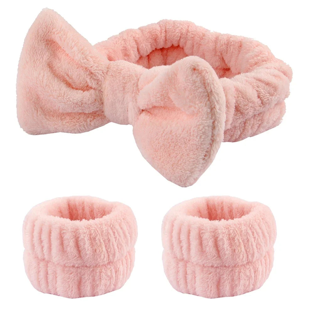 Spa Headband & Wristbands – 3 Pcs