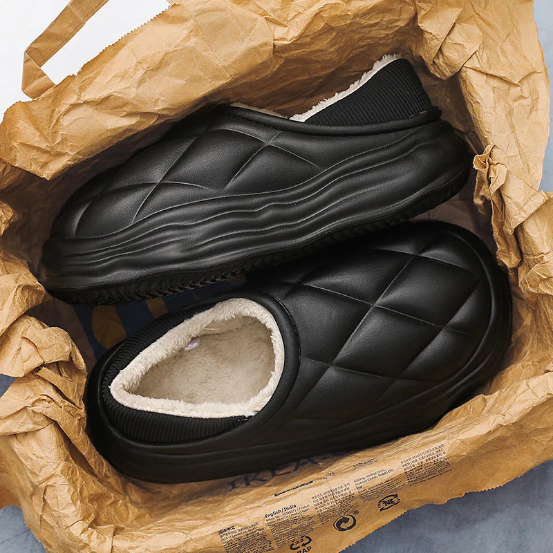 Men's Waterproof Plush Slippers