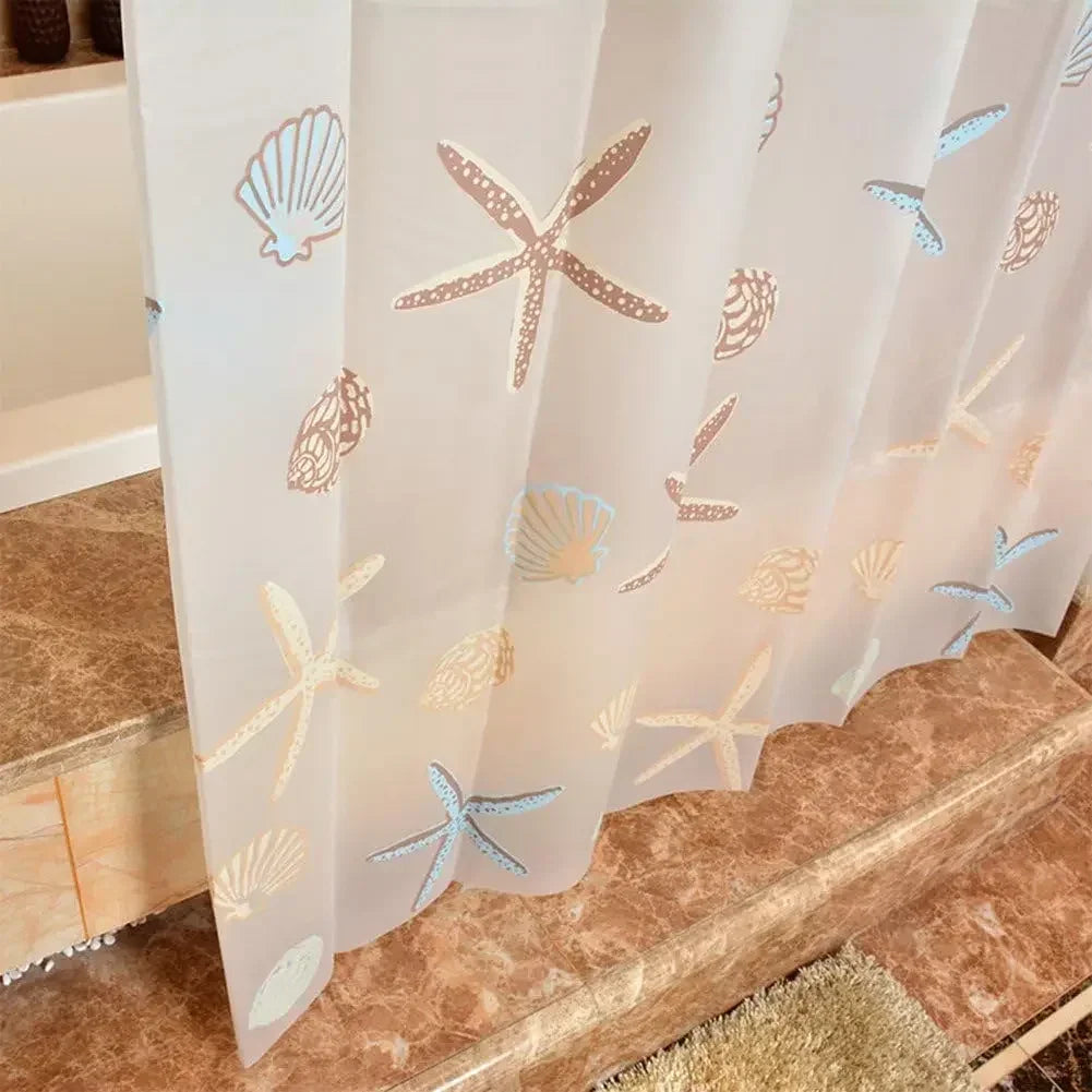 Starfish Seashell Shower Curtain