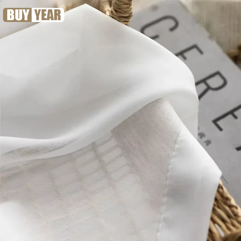 White Chiffon Sheer Curtains