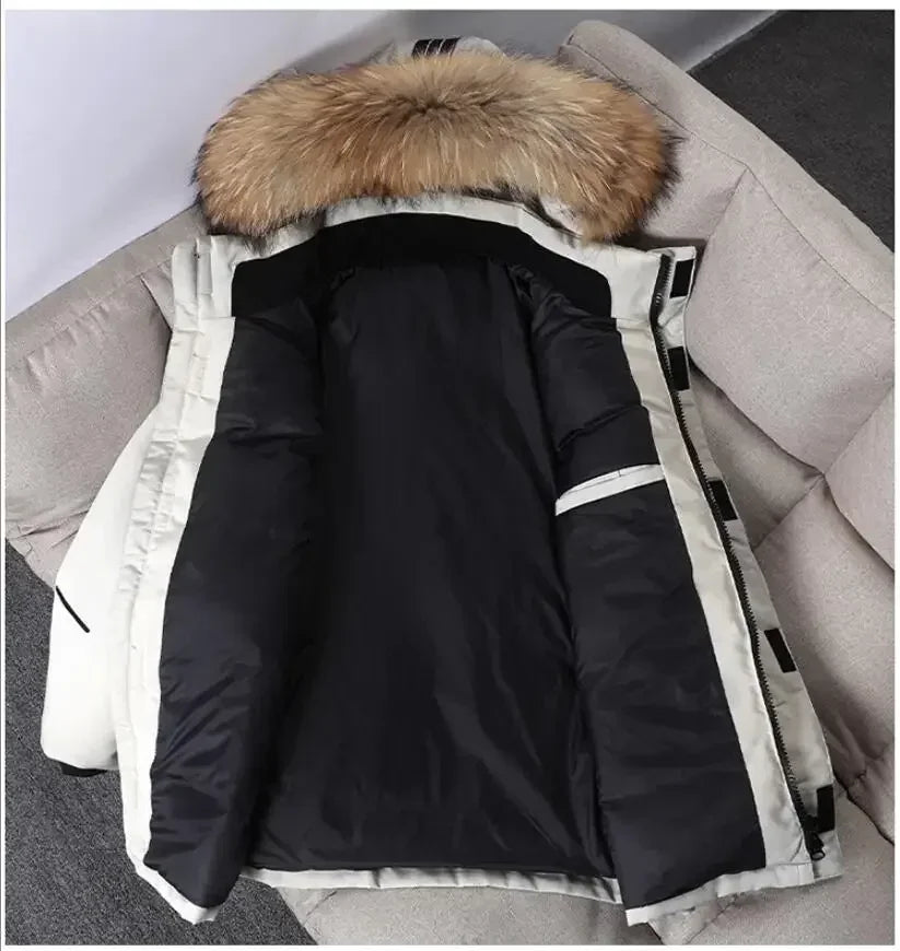 Men's Long Windproof Duck Down Coat