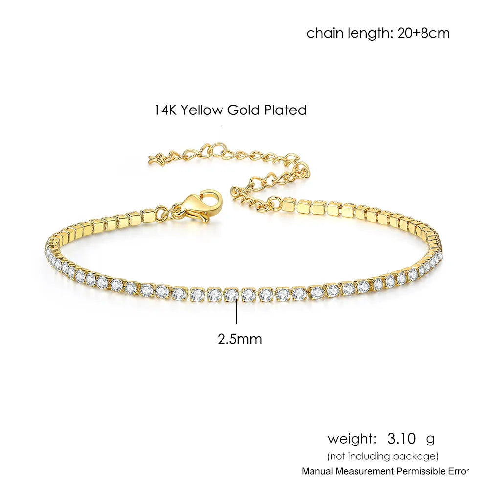 Zircon Tennis Chain Anklet