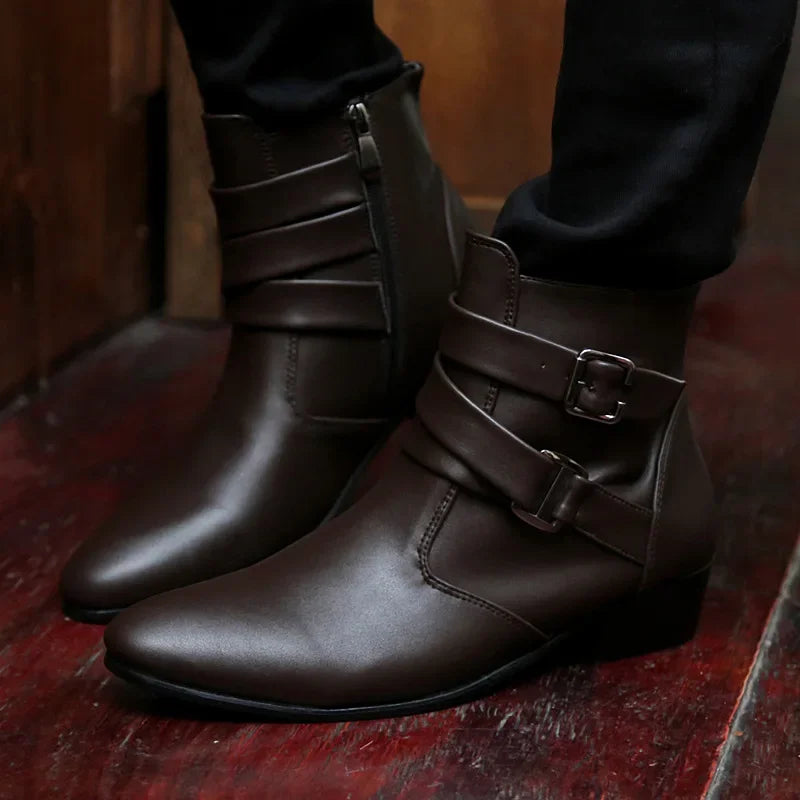 Men's Buckle Strap Chelsea Boots