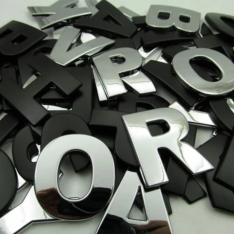 🔤 3D Metal Letter & Number Emblems
