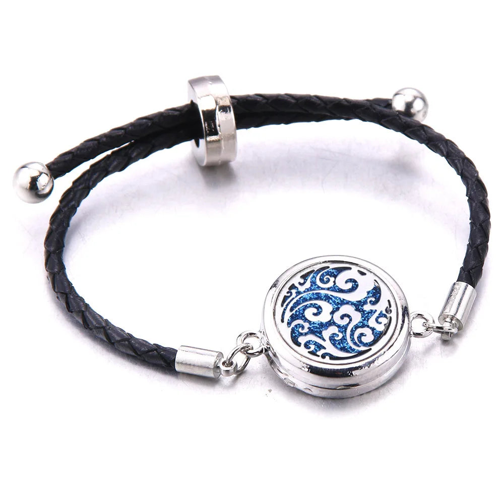 Aromatherapy Locket Leather Bracelet