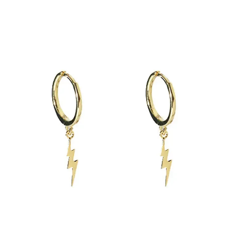 925 Silver Lightning Hoop Earrings