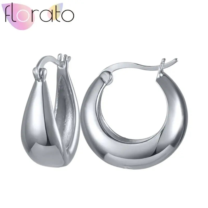 925 Silver Plain Circle Hoop Earrings