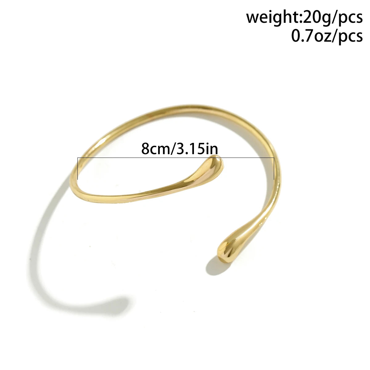 💧 Vintage Water Drop Open Cuff Bangle