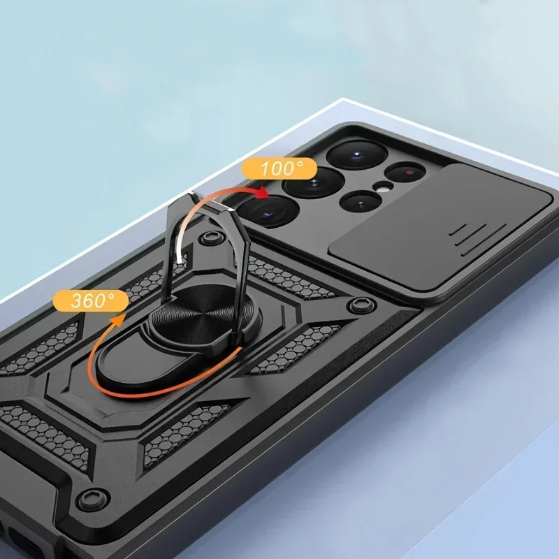 🛡️ Armor Camera Ring Stand Case