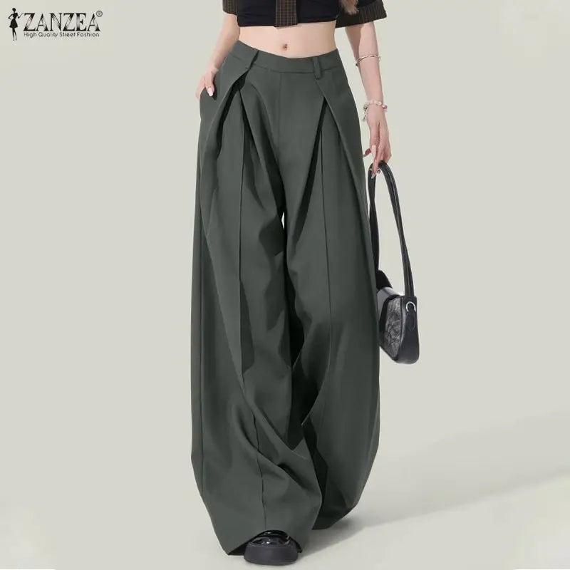 Elegant Loose Palazzo Work Pants