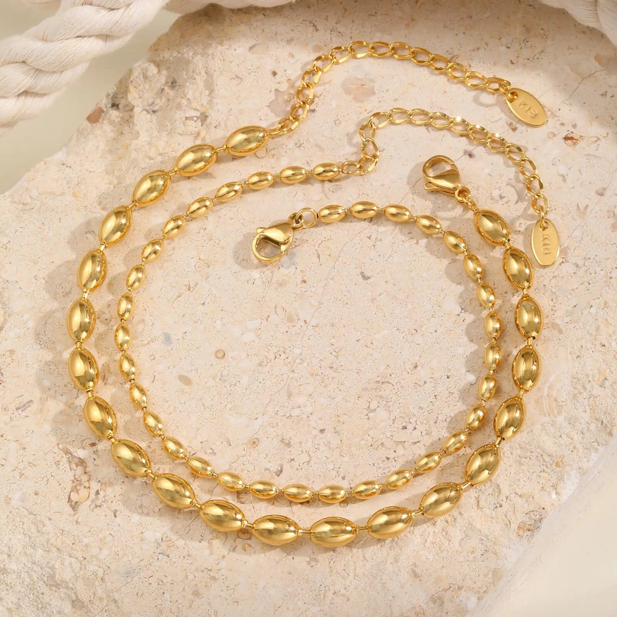 Stainless Steel Bead Chain Anklet