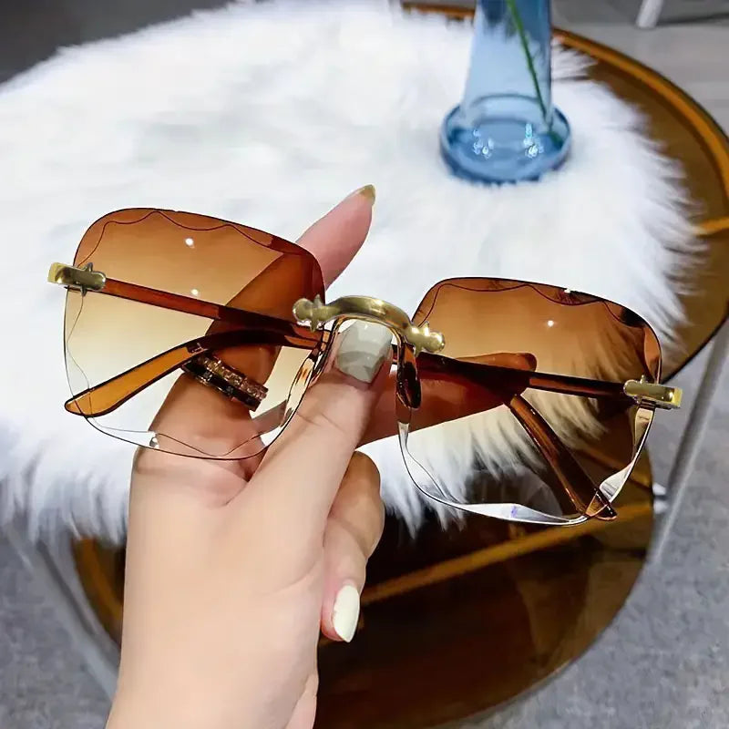 3-Piece Rimless Square Sunglasses Set
