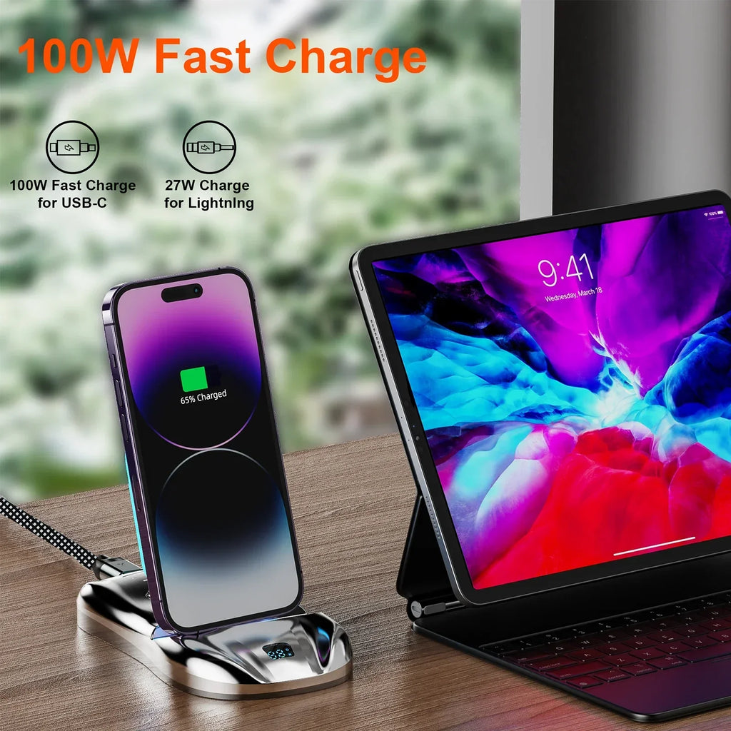 📱 3-in-1 Magnetic Charging Stand