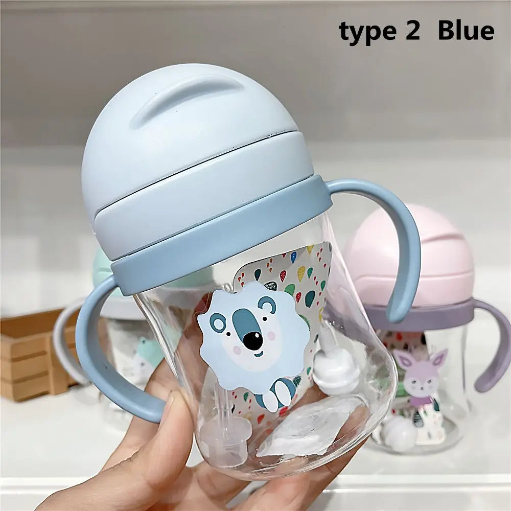 Kids Cartoon Straw Water Bottle 250ml