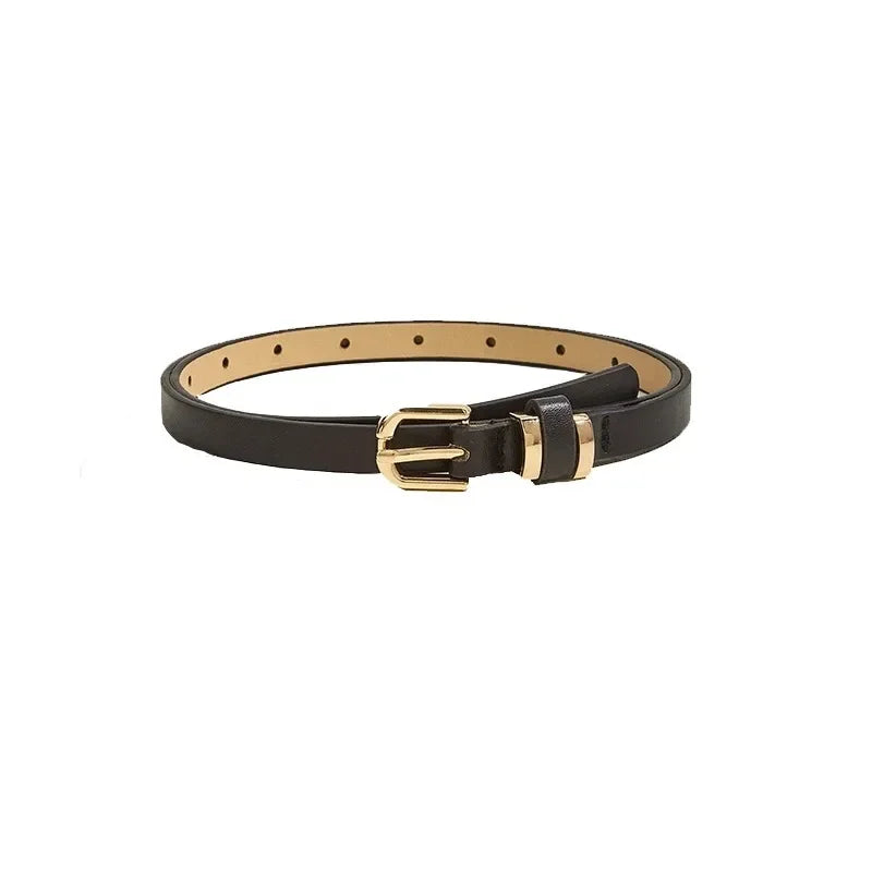 Women's Black Faux Leather Waist Belt