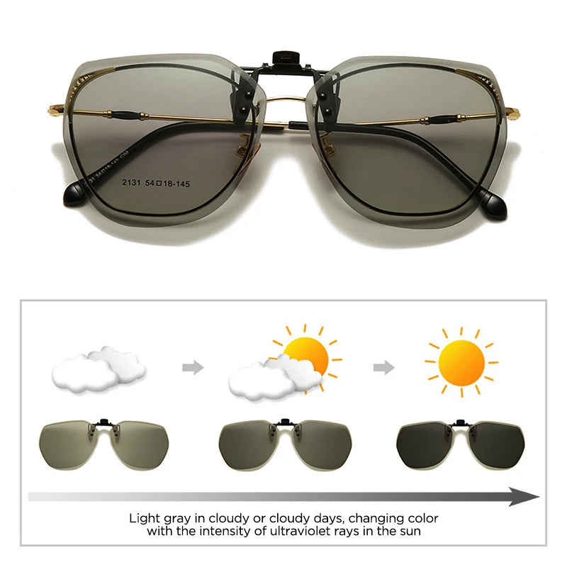 Flip-Up Polarized Clip-On Sunglasses