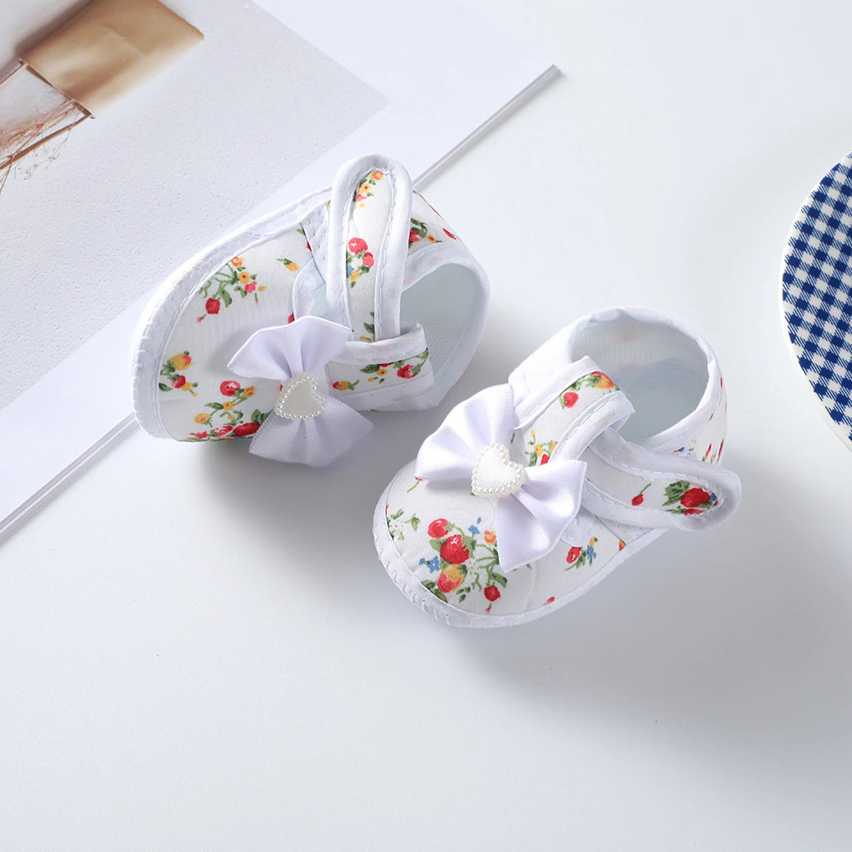 Baby Girls Bow Soft Sole Shoes 0–12M