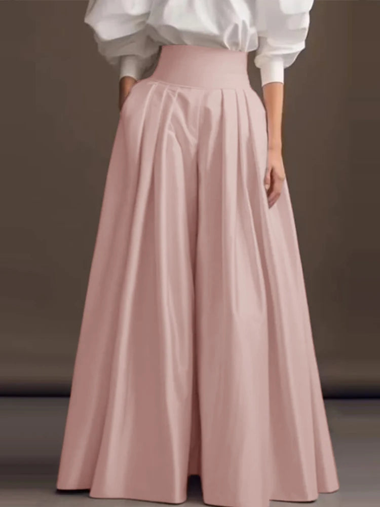 High Waist Pleated Office Trousers
