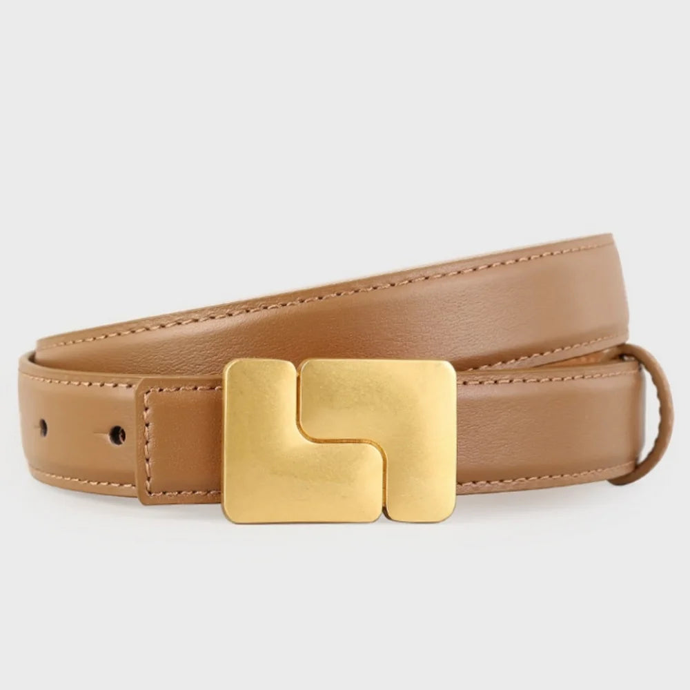 Women's Narrow Leather Waist Belt