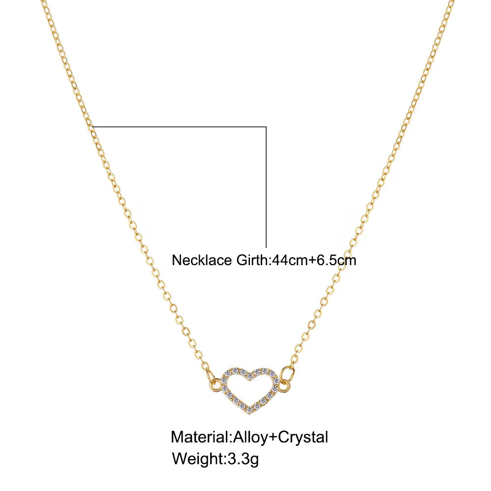 💖 Rhinestone Heart Choker Necklace