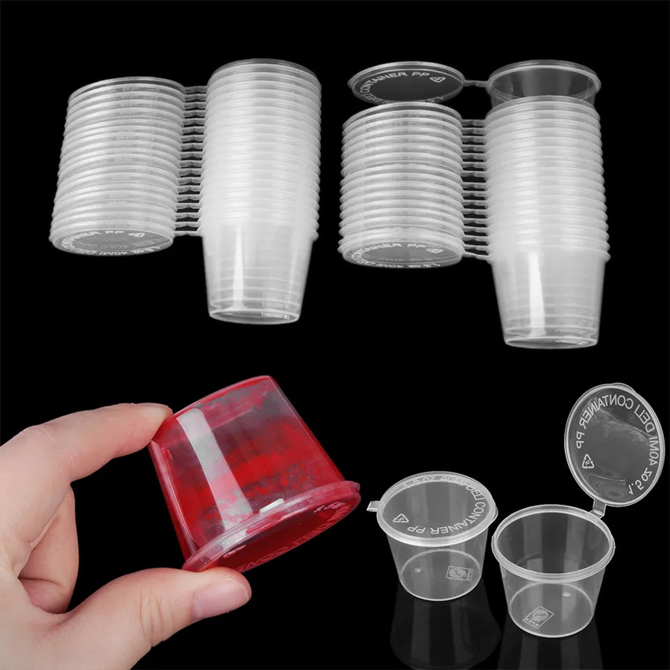 Hinged Sauce Cups with Lids