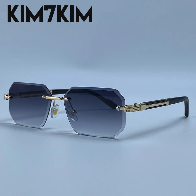 Men's Rimless Rectangle Sunglasses
