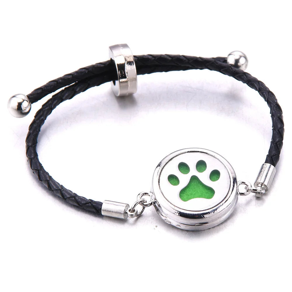 Aromatherapy Locket Leather Bracelet